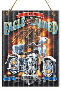 "Eagle Has Landed" tin sign (corrugated)  40cm x 30cm