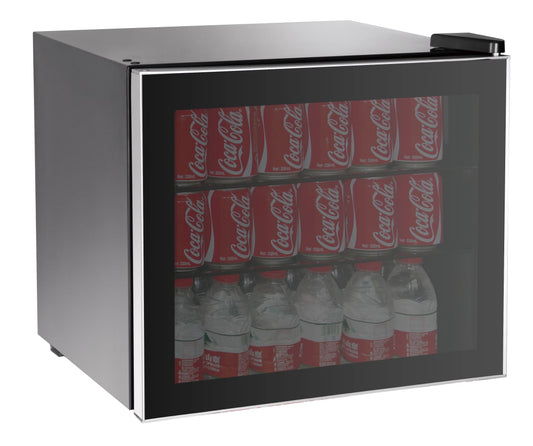 RCA 70-Can or 17-Bottle Adjustable Beverage Center  Refrigerator with Silver Trim RMIS104, Black