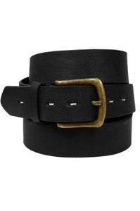 Black Bonded Leather Belt