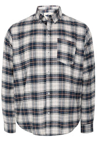 Blue Brushed Checked Shirt