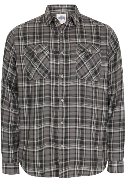 Grey Brushed Cotton Check Shirt