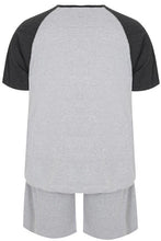 Grey Marl Raglan T-shirt and Shorts Loungewear Set
