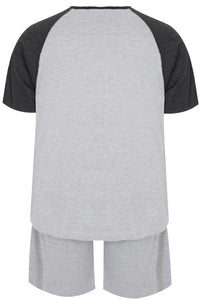 Grey Marl Raglan T-shirt and Shorts Loungewear Set