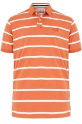 Orange Wide Stripe Polo Shirt