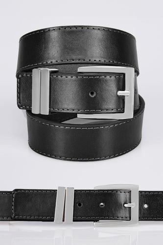 Plain Black Bonded Leather Belt