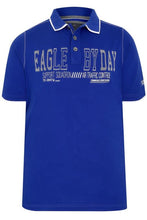 Blue 'Eagle By Day' Polo Shirt With Double Collar