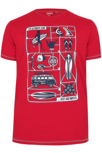 Red Jaron T-Shirt With 'The Ultimate Surf' Print