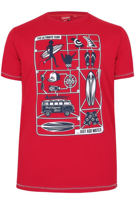 Red Jaron T-Shirt With 'The Ultimate Surf' Print