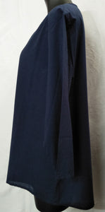 Navy top with front pleats 100% cotton