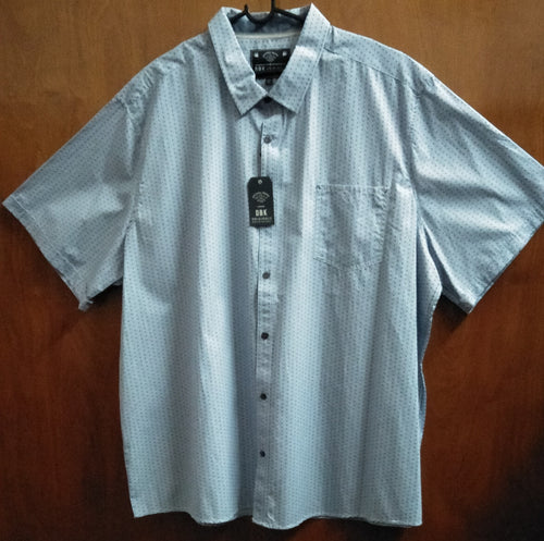 Sky Blue Plus Size Patterned Button Sup Shirt